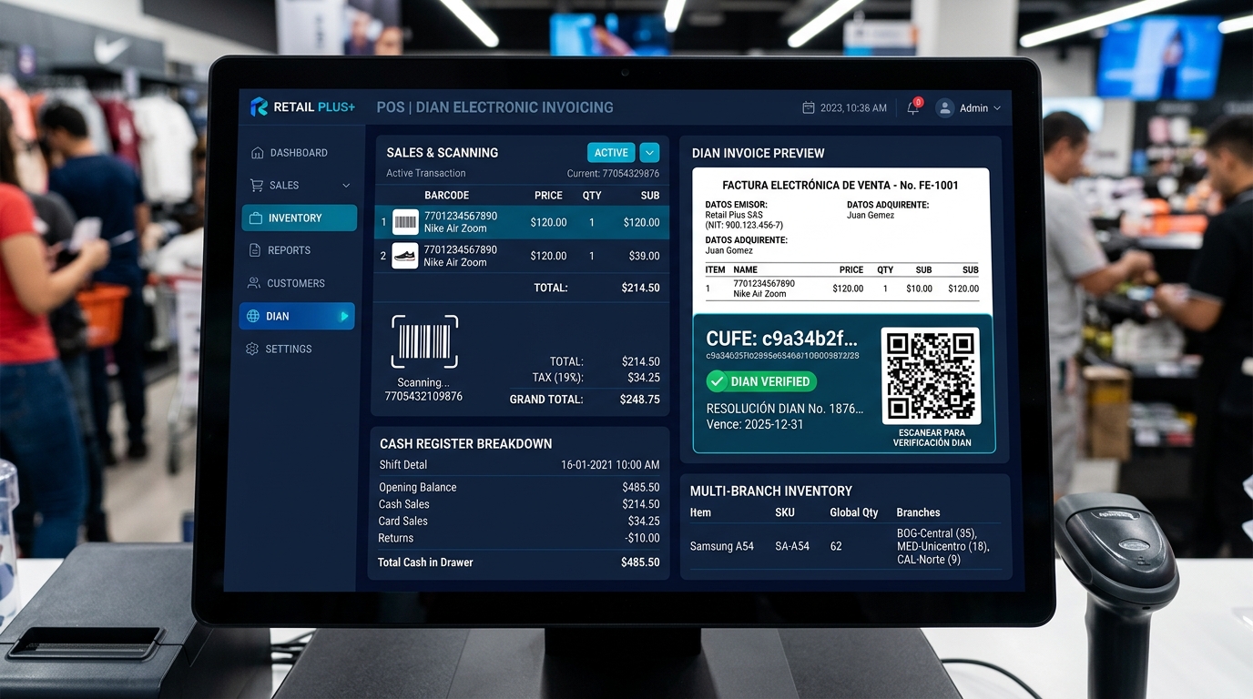 Vista previa de POS y Facturación Electrónica DIAN